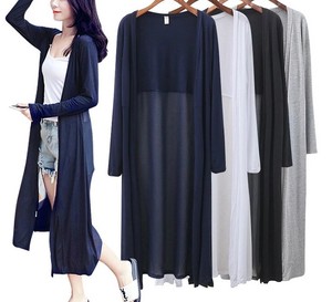 Cardigan Plain Color Long Sleeves Spring/Summer Cardigan Sweater Ladies' M Thin