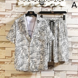 半袖シャツ+パンツ 2点セット   花柄  夏  メンズファッション    BYMA856