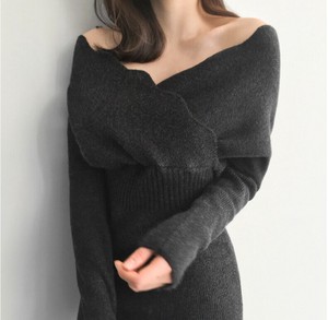 Casual Dress Plain Color Long Sleeves One-piece Dress Ladies' Autumn/Winter