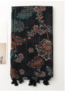 Thick Scarf Scarf Floral Pattern Cotton Linen Ladies' Thin