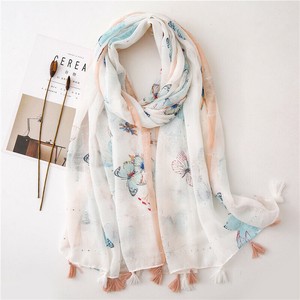 Thick Scarf Scarf Floral Pattern Cotton Linen Ladies' Thin