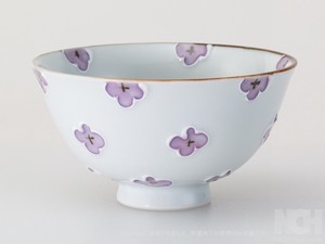 「有田焼」 ハナミズキ 茶碗 紫