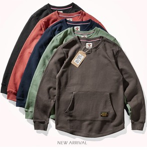 Sweatshirt Plain Color Sweatshirt Vintage Cut-and-sew 5-colors