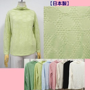 T-shirt Pullover Jacquard Shirring Polka Dot 2024 Spring/Summer Made in Japan