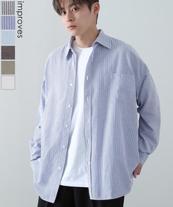 Button Shirt Plain Color Stripe