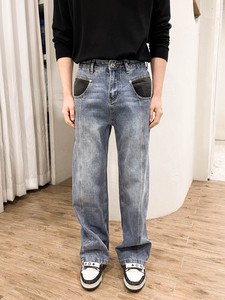Full-Length Pant Color Palette Pocket Denim Pants Switching Men's 2024 Spring/Summer