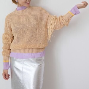 Sweater/Knitwear Fringe Openwork
