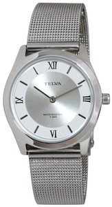 TELVA テルバ アナログ メタル メッシュバンド 2針 薄い ウオッチ 腕時計【TEV-1419-SVS】