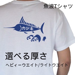 魚波 Tシャツ【カジキ】【選べる厚さ】   レトロ　和柄