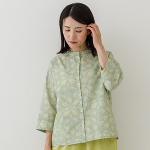 Button Shirt/Blouse crea delice Band-Collar Shirt Pudding Cotton 2024 Spring/Summer