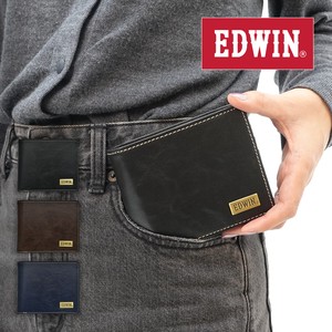 エドウイン EDWIN 財布 サイフ 二つ折り財布 折財布 メンズ レディース ホワイトステッチ カード収納