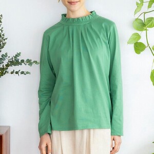 Button Shirt/Blouse Mock Neck Cotton 2024 Spring/Summer