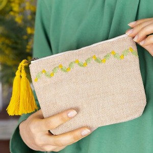 Pouch Mimosa Embroidered 2024 Spring/Summer