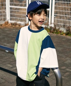 Kids' Short Sleeve T-shirt Color Palette Plain Color T-Shirt Stripe M Switching