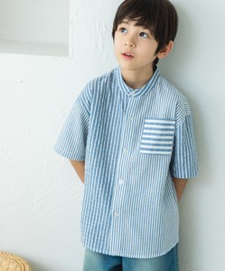 Kids' Short Sleeve Shirt/Blouse Stand-up Collar
