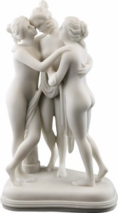 三美神像ゼウスの娘たちギリシャ彫刻大理石風彫像美魅力創造性のローマの女神古典主義インテリア彫刻輸入品