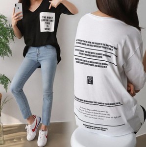 【2024春夏新作】レタリングポケットVネックTシャツ