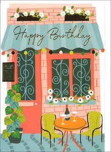 グリーティングカード 誕生日「花のレストラン」 メッセージカード イラスト 2024新作
