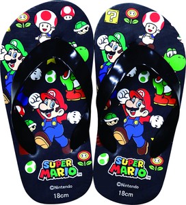 Flip Flops Super Mario black for Kids 20cm