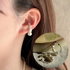 Clip-On Earrings Pearl Earrings sliver Ear Cuff Ladies'