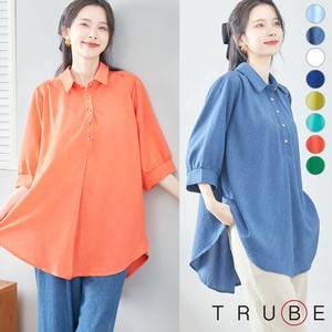 Button Shirt/Blouse Pullover L 5/10 length 【2024NEW】