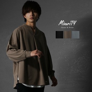 T-shirt Nashiji Side Slit Front M Cut-and-sew