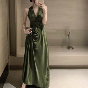 ドレス  ワンピース レディースファッション  美背 無地   LYMB3356