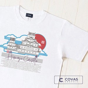 ユニセックス・プリントTシャツ　"姫路城"　ホワイト　半袖 Tシャツ
