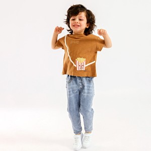 Kids' Short Sleeve T-shirt Tops Spring Pochette Cut-and-sew