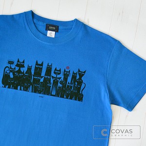 ユニセックス・プリントTシャツ　"集合写真"　ロイヤルブルー　半袖 Tシャツ
