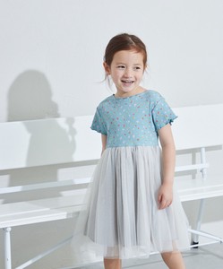 Kids' Casual Dress Tulle Waist One-piece Dress Switching