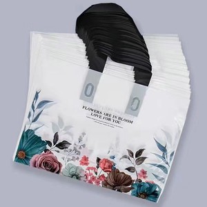 Decorative Plastic Bag L flower Set of 50