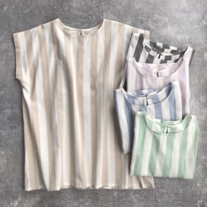 Button Shirt/Blouse Stripe Cotton Linen 【2024NEW】