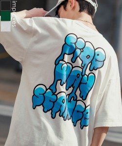 【SIDEWAYSTANCE】半袖ドリップロゴプリントTシャツ