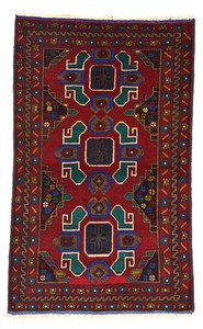 アフガン トライバル バルーチ 民族柄 手織 ウール 絨毯 A002