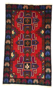 アフガン トライバル バルーチ 民族柄 手織 ウール 絨毯 A064