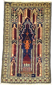アフガン トライバル バルーチ 民族柄 手織 ウール 絨毯 A078