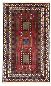 アフガン トライバル バルーチ 民族柄 手織 ウール 絨毯 A150