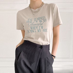 【トップス】プリンティング　スリムフィット　半袖　トップス　Tシャツ　Printing T-shirt