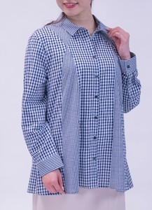 Button Shirt/Blouse Check Switching Checkered NEW
