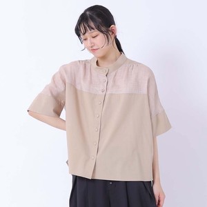 Button Shirt/Blouse Cotton Switching