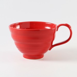波佐見焼　ビューティフルカラー　スープカップ　紅赤　日本製