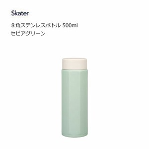 水筒 8角ステンレスボトル 500ml  セピアグリーン スケーター STO5 直飲み 保温 保冷