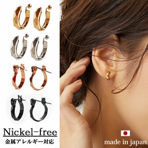 [SD Gathering] Clip-On Earrings Gold Post Earrings black Made in Japan