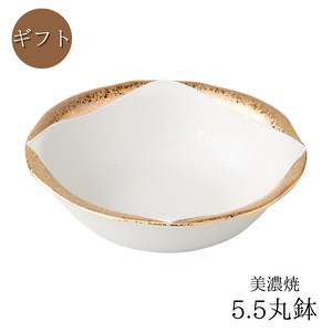 ギフトセット ゴールド　つば付5.5丸鉢 美濃焼 日本製