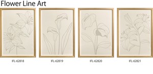 A3サイズ　アートパネル　Flower Line Art