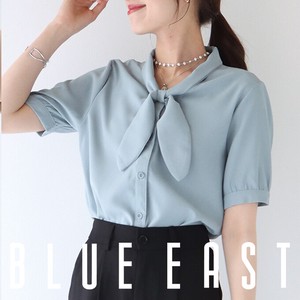Button Shirt/Blouse Tops Bow Tie