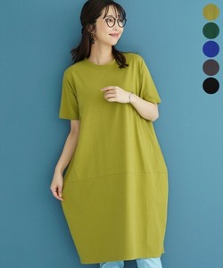Tunic Design Cotton One-piece Dress Switching 【2024NEW】