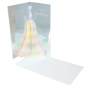 【グリーティングカード】ホログラムハニカムウエディングカード ウェディングドレス