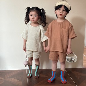 韓国スタイル シンプルカラー ハーフパンツ 上下セット トドラー ベビー 新生児 キッズ 子供服